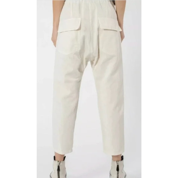 Nili Lotan S Slouchy Casablanca $395 Pants Elastic Waist Crop White 4 6 NWT - Picture 4 of 12